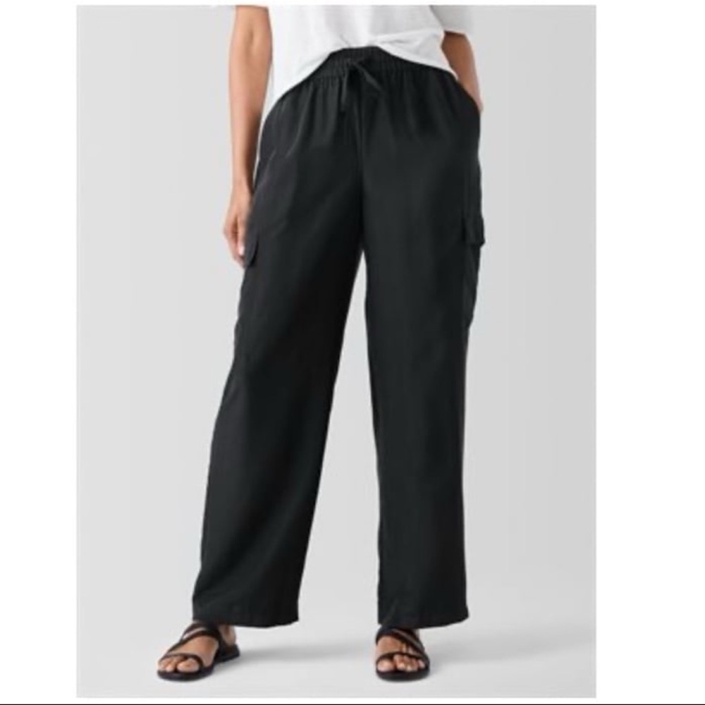 NWT EILEEN FISHER Washed Silk Cargo Pant